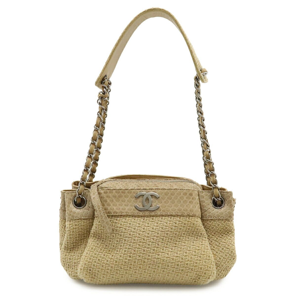 Chanel Chanel Chanel Coco Mark Python Canvas Shoulder Bag Leather Shoulder Bag DUTY FREE for USA Size ONE SIZE - 1 Thumbnail