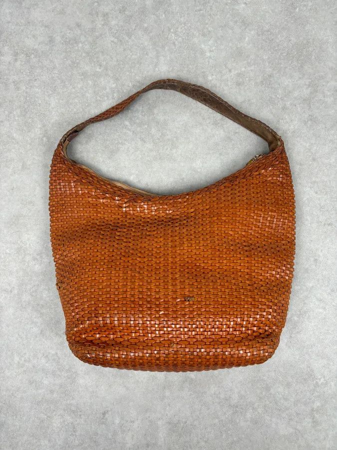 Gucci SS2004 Gucci Cognac Woven Leather Bamboo Handle Hobo Bag by Tom Ford Size ONE SIZE - 9 Thumbnail