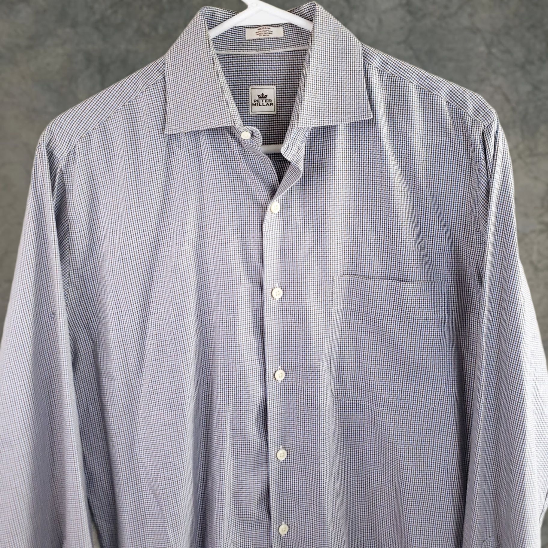 Peter Millar Peter Millar Men’s Dress Shirt M Blue Green White Check Button-Down Long Sleeve Shirt Mens Regular Redefined? Size 40R - 1 Thumbnail