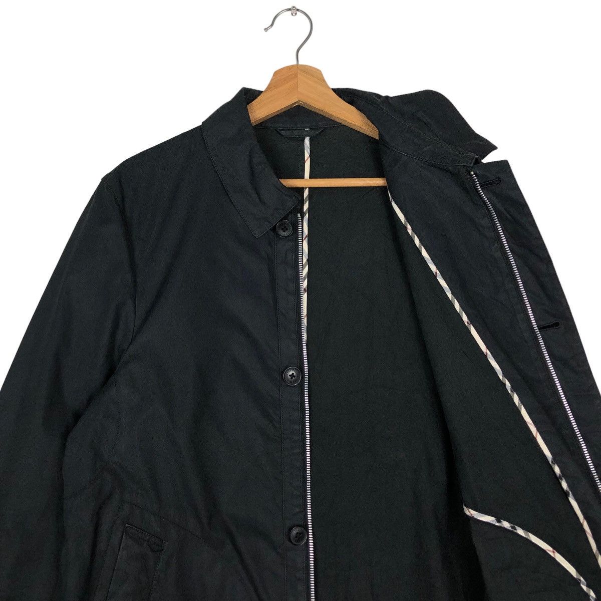 Burberry 🔥Rich Black Vintage Burberry Black Label Long Jacket Size US L / EU 52-54 / 3 - 12 Thumbnail