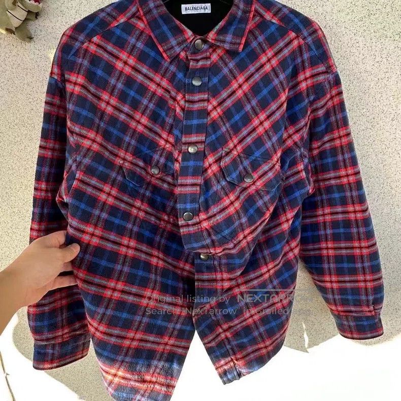 Balenciaga Balenciaga Oversized Plaid Cotton Jacket Size XS / US 0-2 / IT 36-38 - 4 Thumbnail