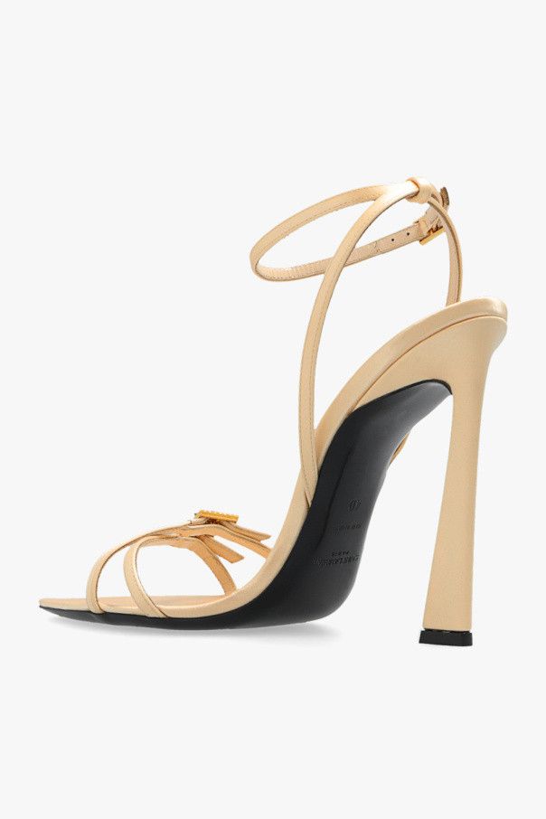 Saint Laurent Paris o1s1wg111124 Lila Sandals In Crepe Satin in Beige Size US 4.5 / IT 34.5 - 5 Thumbnail