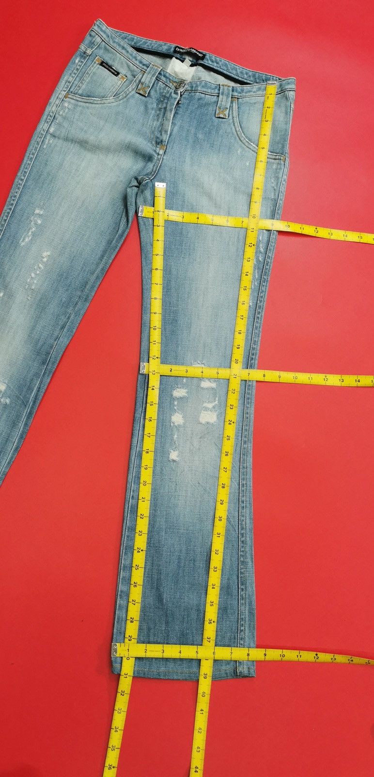 Dolce & Gabbana 00s Vintage Bootcut Dolce & Gabbana Distressed Jeans Size 29" - 11 Thumbnail