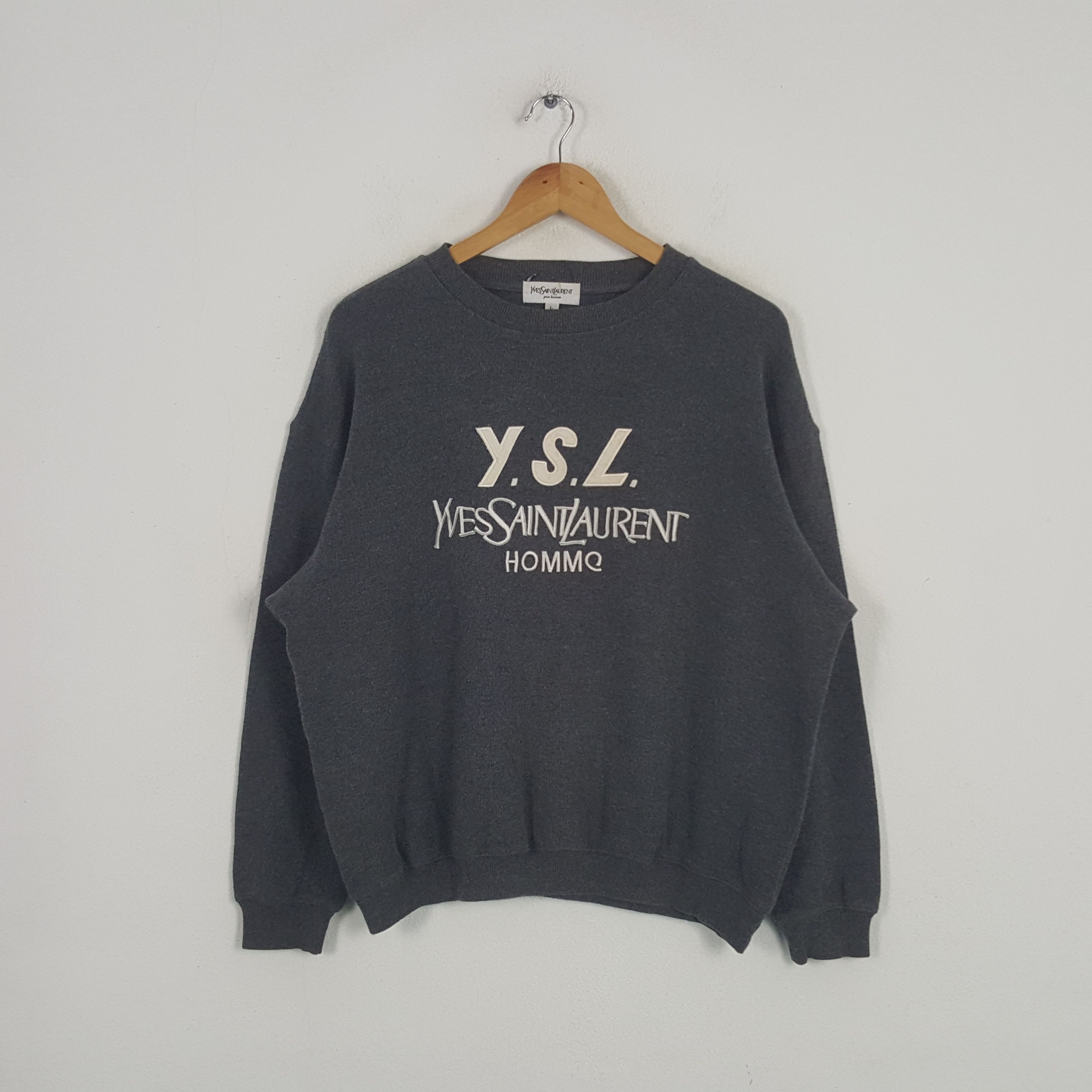 Vintage Vintage Yves Saint Laurent YSL Italian Brand Sweatshirt Size US L / EU 52-54 / 3 - 1 Thumbnail
