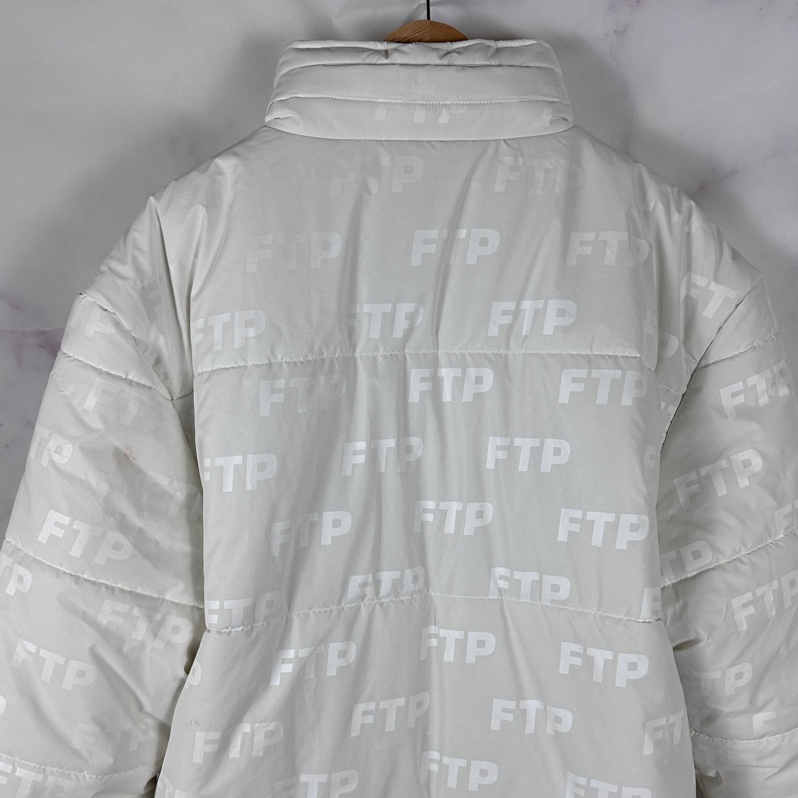 Fuck The Population FTP White Reflective Puffer Trench Coat Size US L / EU 52-54 / 3 - 9 Thumbnail