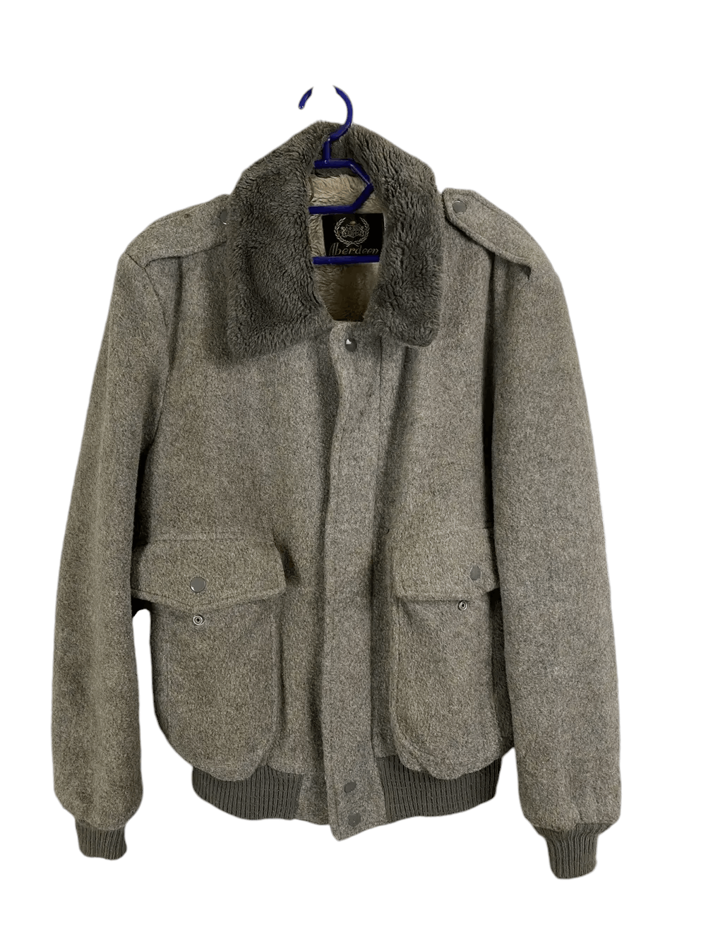 Vintage Vintage ABERDEEN Usa Bomber Wool Jacket Size US L / EU 52-54 / 3 - 2 Thumbnail