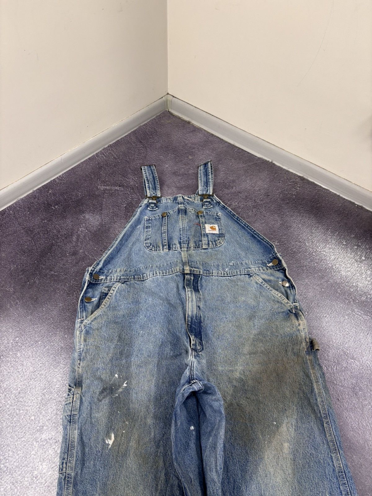 Carhartt Vintage Carhartt Bib Overalls R07 DST Blue Denim Carpenter Size US 42 / EU 58 - 4 Thumbnail