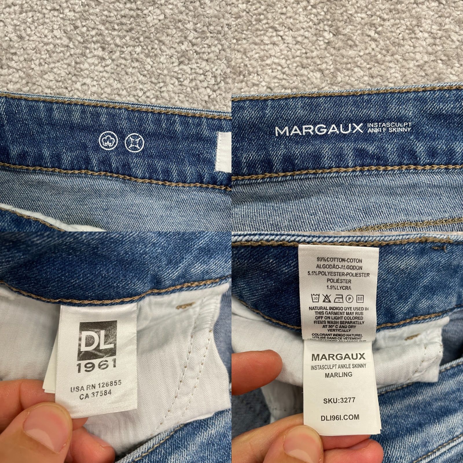 DL1961 DL1961 Margaux Instasculpt Ankle Skinny Denim Jeans Women 30 Blue Distressed 31W Size 30" / US 8 / IT 44 - 8 Thumbnail