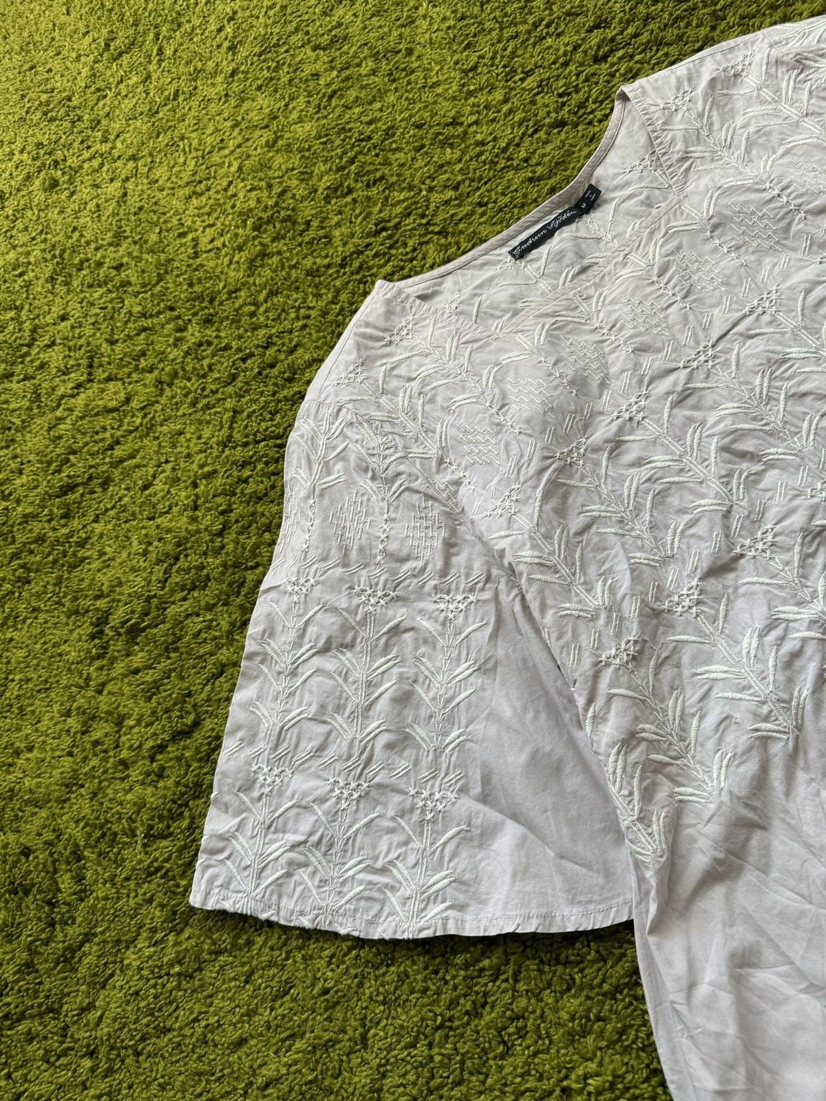 Designer Gudrun Sjoden avant garde poplin embroidered blouse Size M / US 6-8 / IT 42-44 - 4 Thumbnail