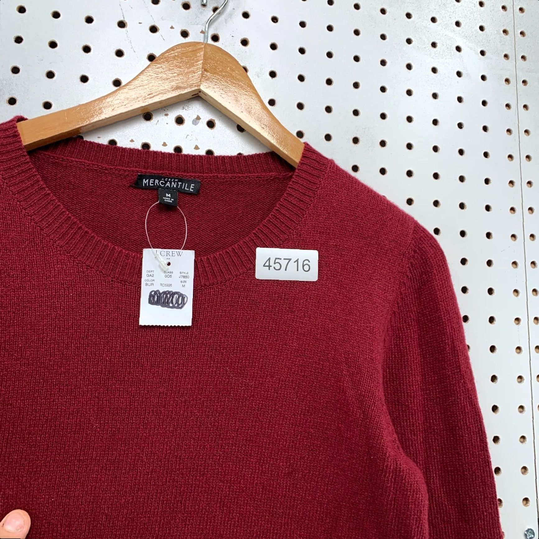 J.Crew NEW J.CREW Mercantile Sweater Womens Medium Red Wool Blend Ruffle Sleeve NWT Size M / US 6-8 / IT 42-44 - 5 Thumbnail