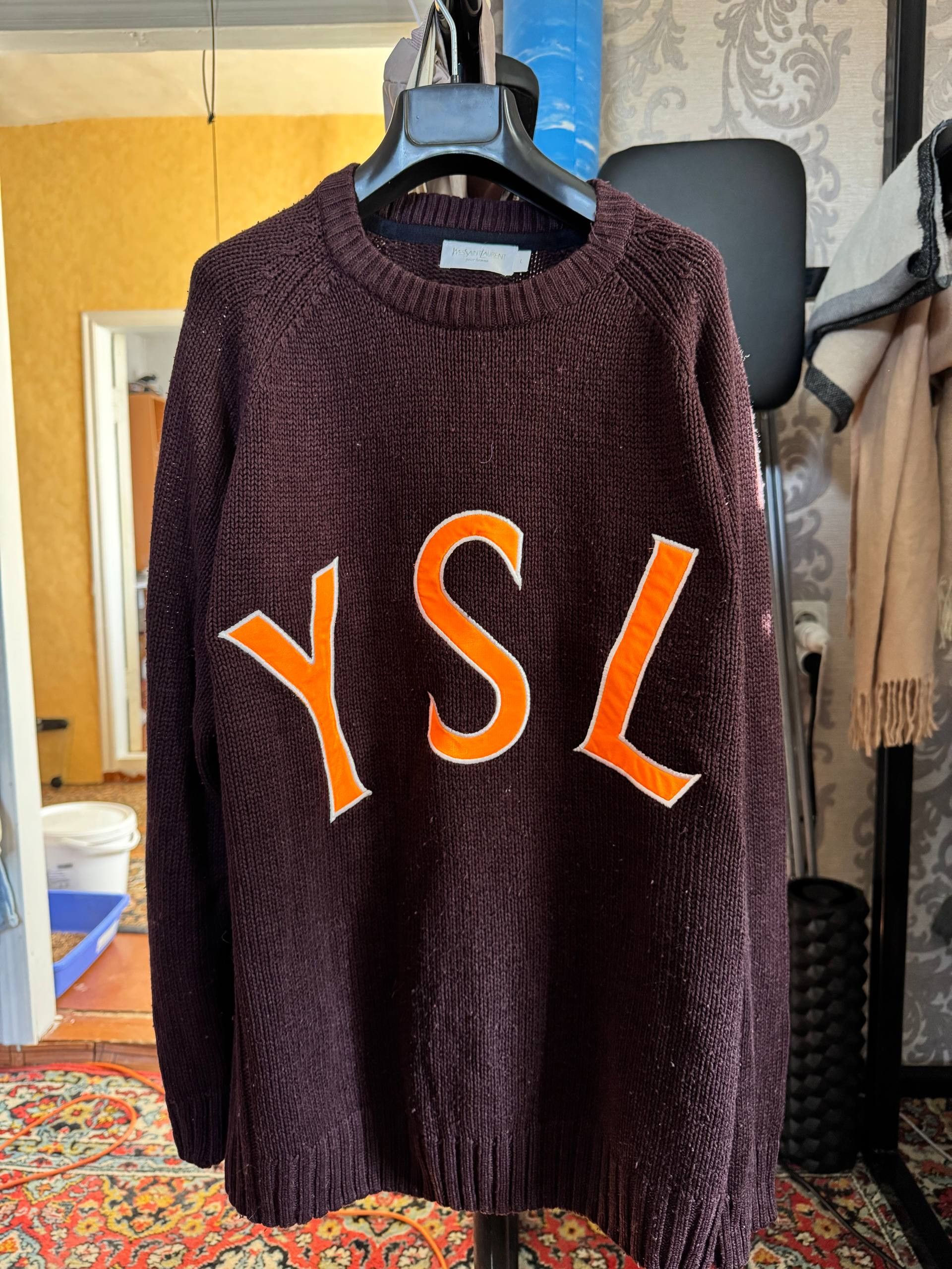Yves Saint Laurent YSL Logo Sweater Size US XL / EU 56 / 4 - 1 Thumbnail