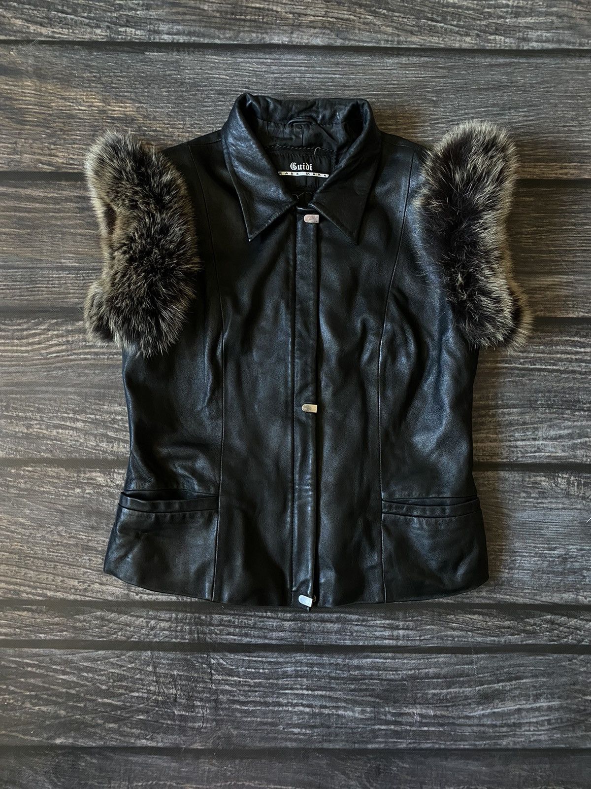 Leather VIntage Leather Fur Vest Size M / US 6-8 / IT 42-44 - 1 Thumbnail