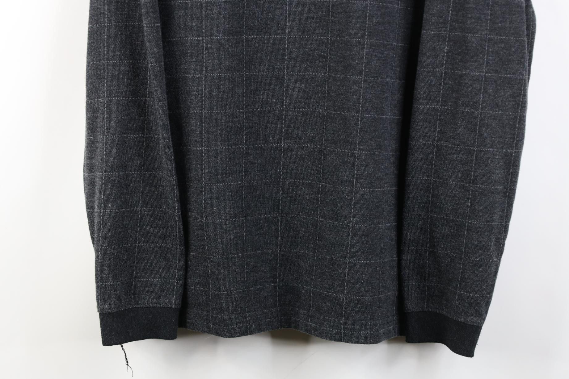 Vintage Vintage 90s Streetwear Long Sleeve Polo Shirt Gray Plaid Size US L / EU 52-54 / 3 - 3 Thumbnail