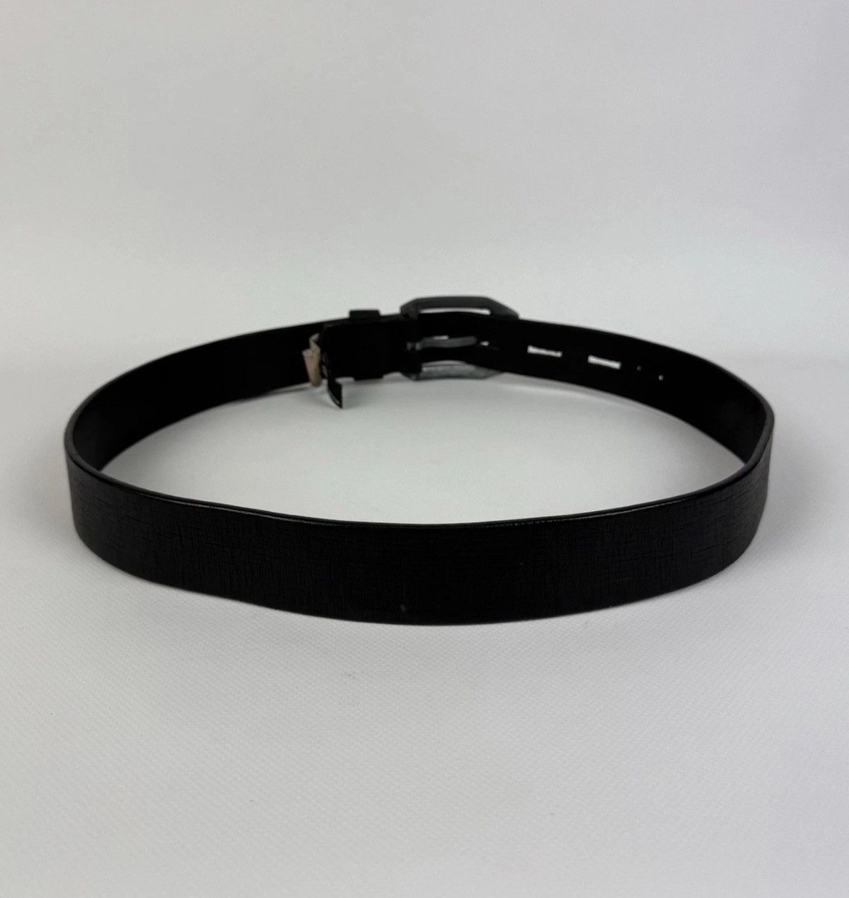 Diesel Diesel 1978 Avant Garde Leather Metal Belt Men’s Black Rock Size ONE SIZE - 2 Thumbnail