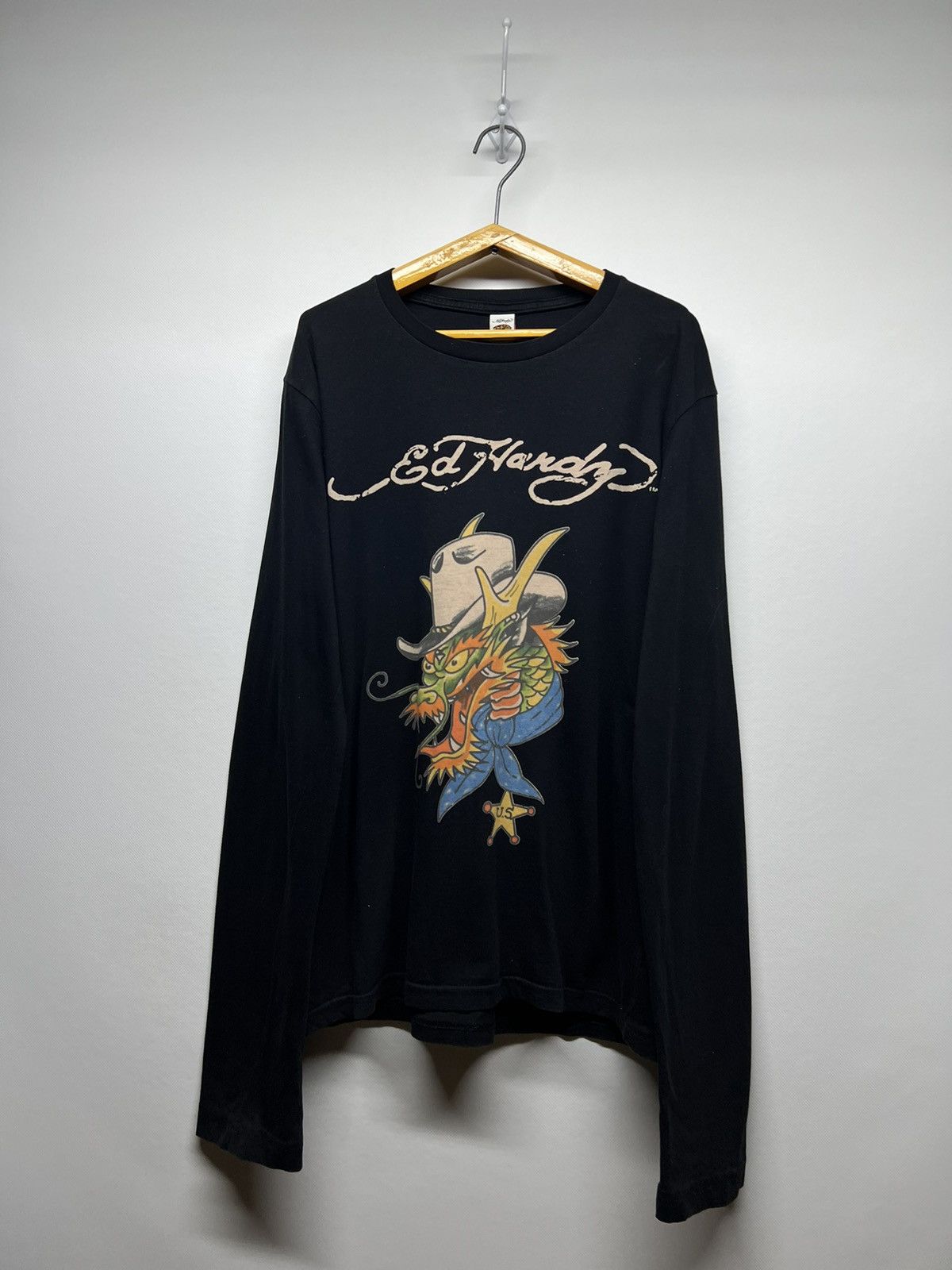 Vintage Y2k Ed Hardy Japan Dragon 🐉 Big Logo Long Sleeve 00s