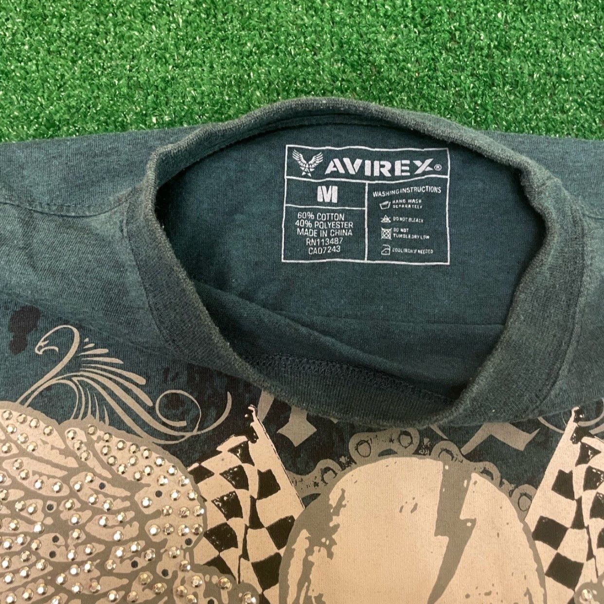 Avirex VINTAGE Avirex T-Shirt Men M Blue Jewel Embellished Skull Wings Grunge Punk Y2K VTG Shirt Mens M Blue Punk Y2K Avirex Shirt Size US M / EU 48-50 / 2 - 3 Thumbnail