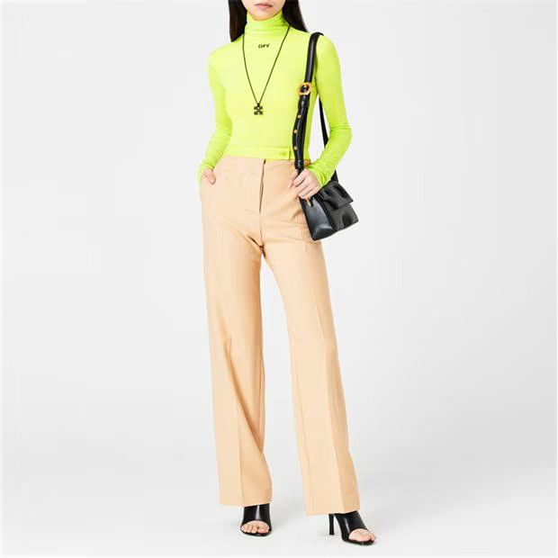 Off-White o1g2r1mq1224 Stamp Second Skin Turtleneck in Acid Green Size S / US 4 / IT 40 - 2 Thumbnail