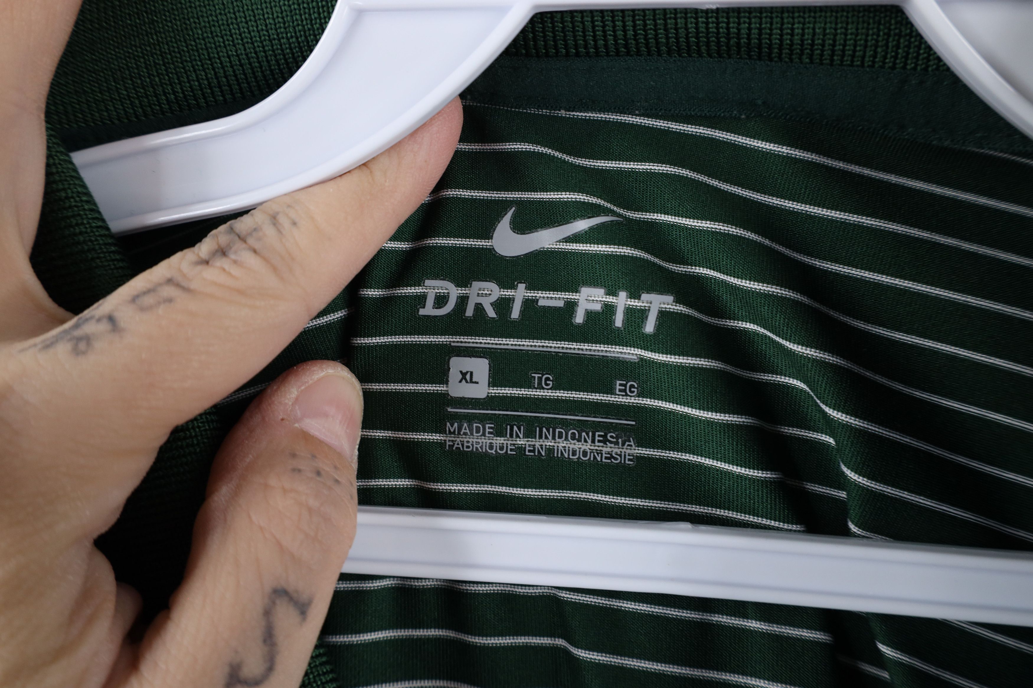 Nike × Vintage Nike Michigan State University Striped Golf Polo Shirt Green Size US XL / EU 56 / 4 - 8 Thumbnail