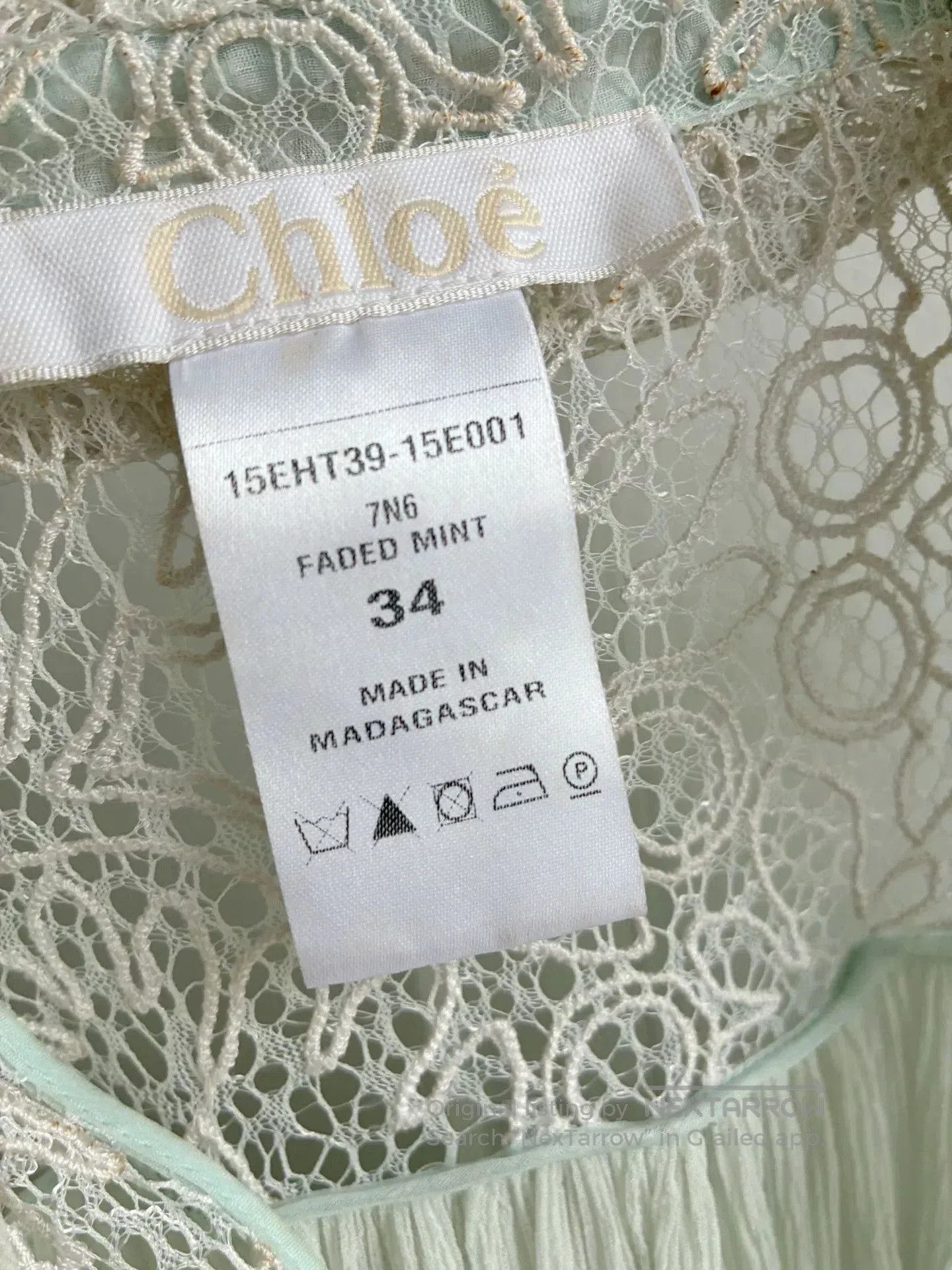 Chloe Chloe Mint Green Lace Shirt. Size XXS / US 00 / IT 34 - 5 Thumbnail