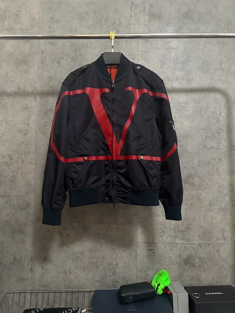 Valentino Valentino Baseball jacket jacket classic big V print Size US S / EU 44-46 / 1 - 1 Thumbnail