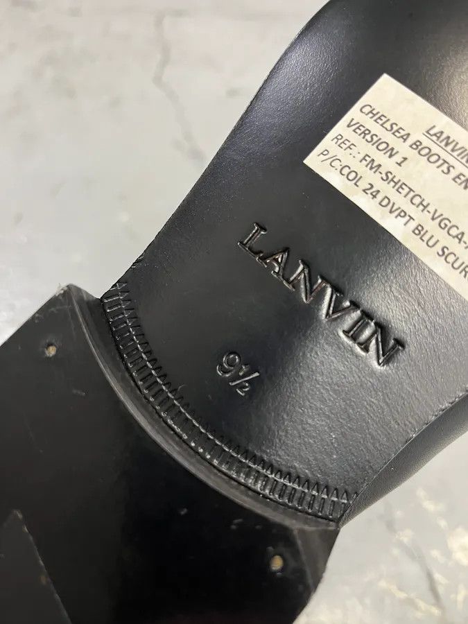 Lanvin Lanvin Navy Leather Chelsea Ankle Boots Size US 10.5 / EU 43-44 - 8 Thumbnail