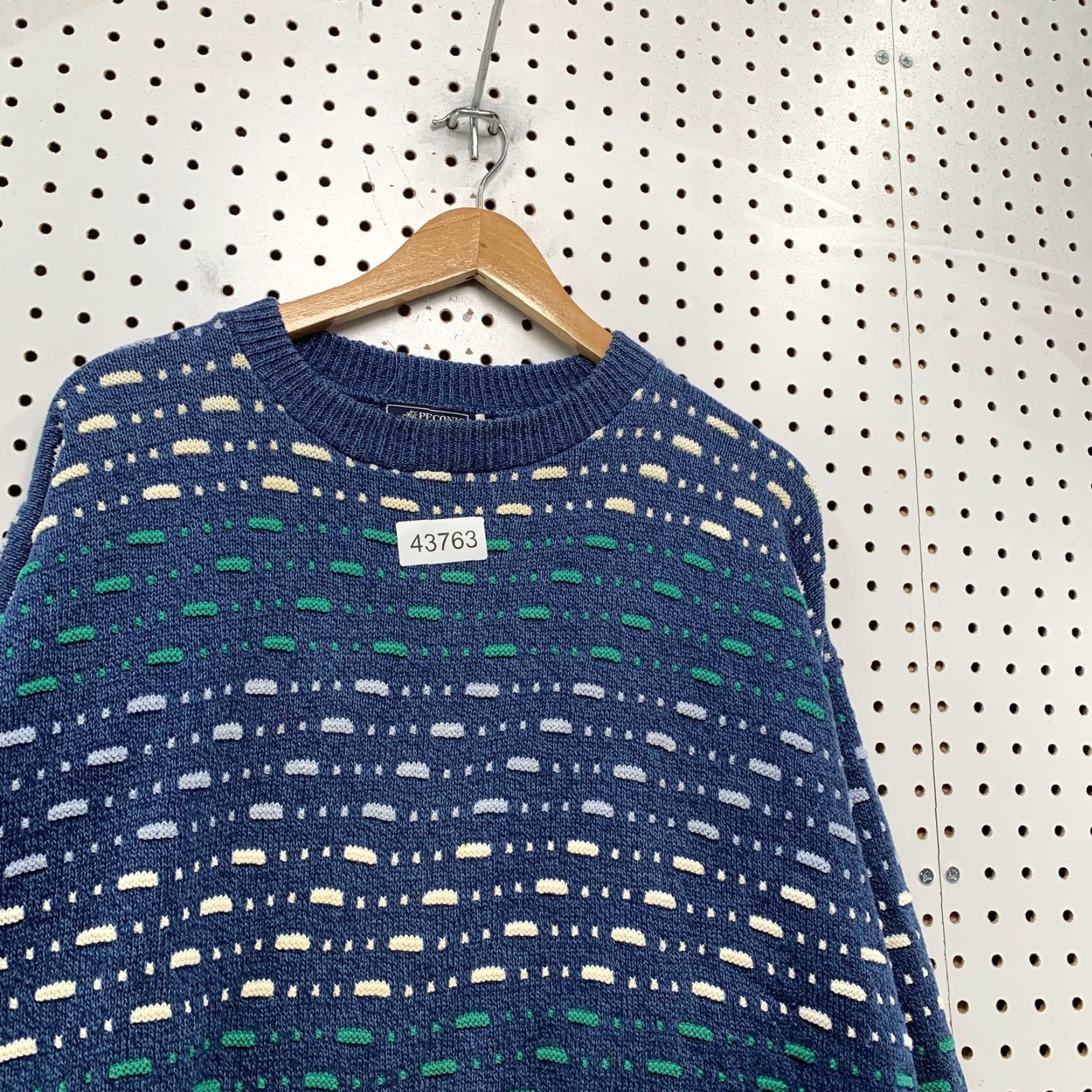 Vintage VINTAGE Peconic Bay Traders 3d Knit Sweater Blue XL Crewneck Pullover Made in USA Mens Sweatshirt Knit Pullover Geometric Pattern Winter 3d Knit Size US XL / EU 56 / 4 - 6 Thumbnail