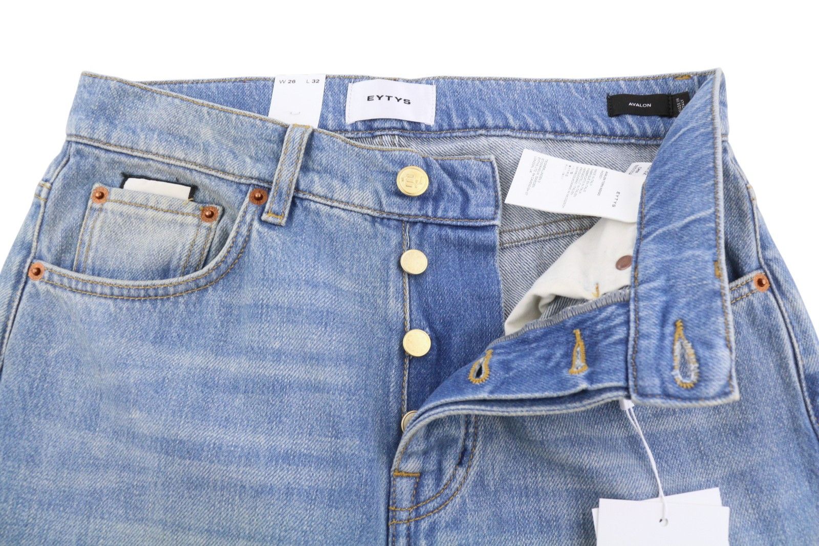 Eytys AVALON TORN INDIGO BOOTCUT W26/L32 Blue RRP370 88886 Size 26" / US 2 / IT 38 - 5 Thumbnail