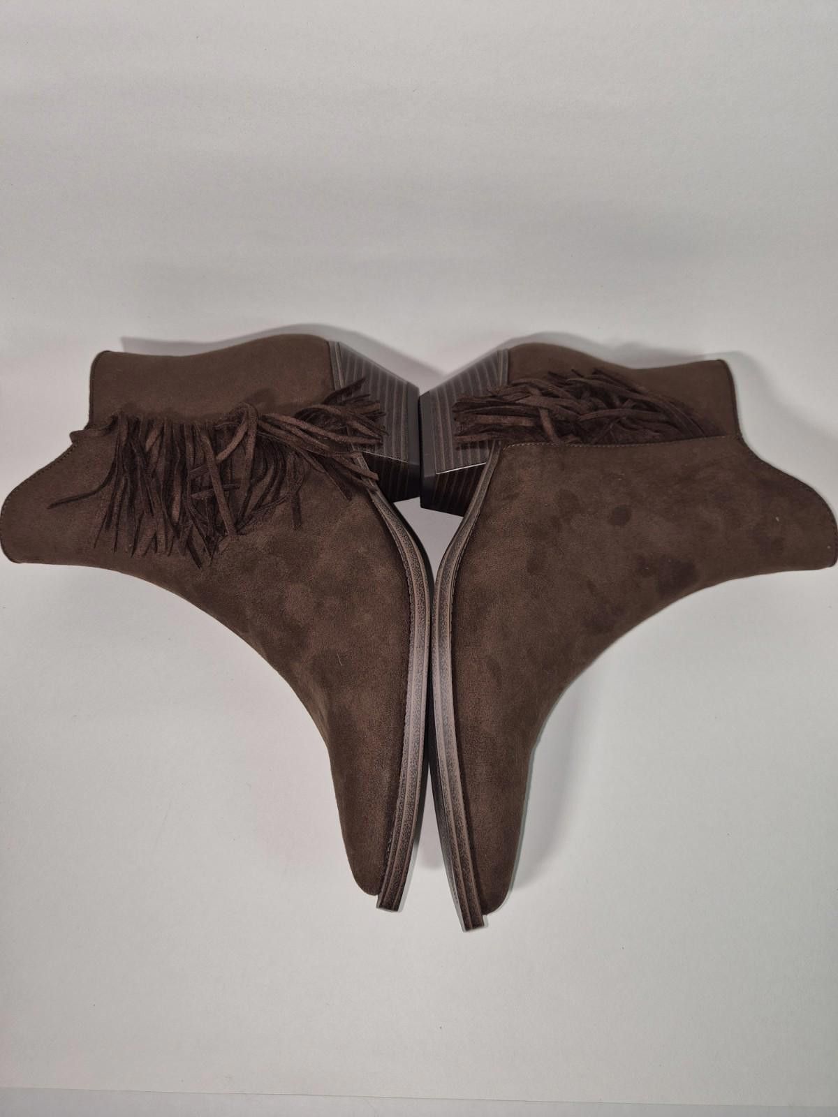 Other JUST FAB Womens Suede Ankle Bootie Brown Size 8.5 JB Size US 8.5 / IT 38.5 - 3 Thumbnail