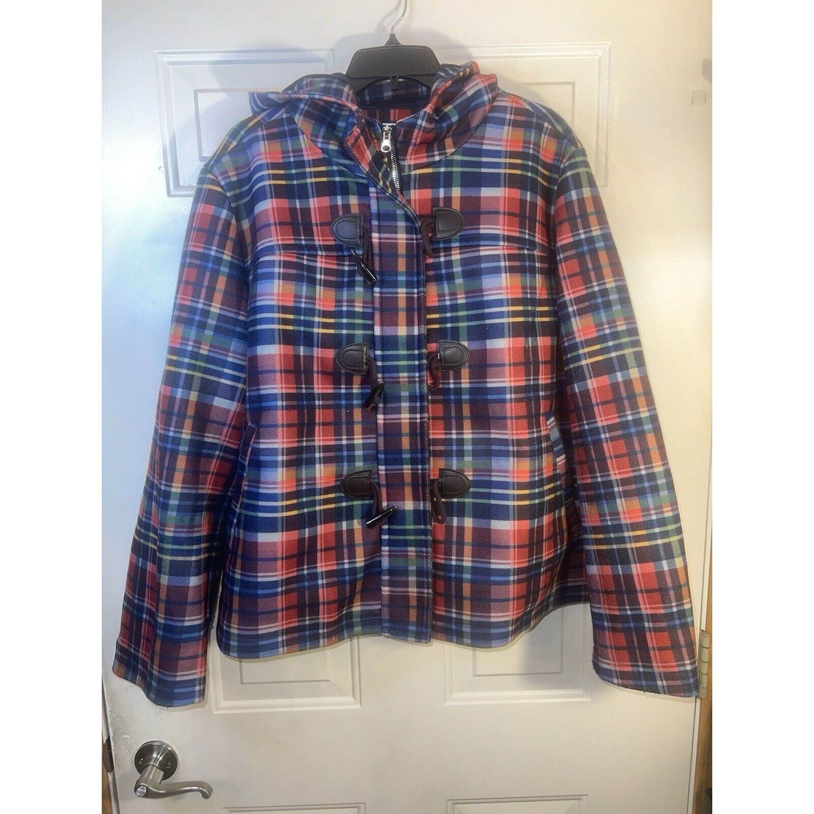 Other Time & Tru Parka Coat Plaid Jacket Women's XL Hooded Toggle Size XL / US 12-14 / IT 48-50 - 1 Thumbnail