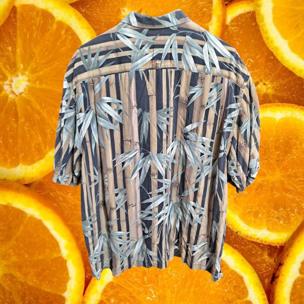 Tommy Bahama Tommy Bahama 100% Silk Bamboo Print Short Sleeve Button Down Size US XL / EU 56 / 4 - 6 Thumbnail