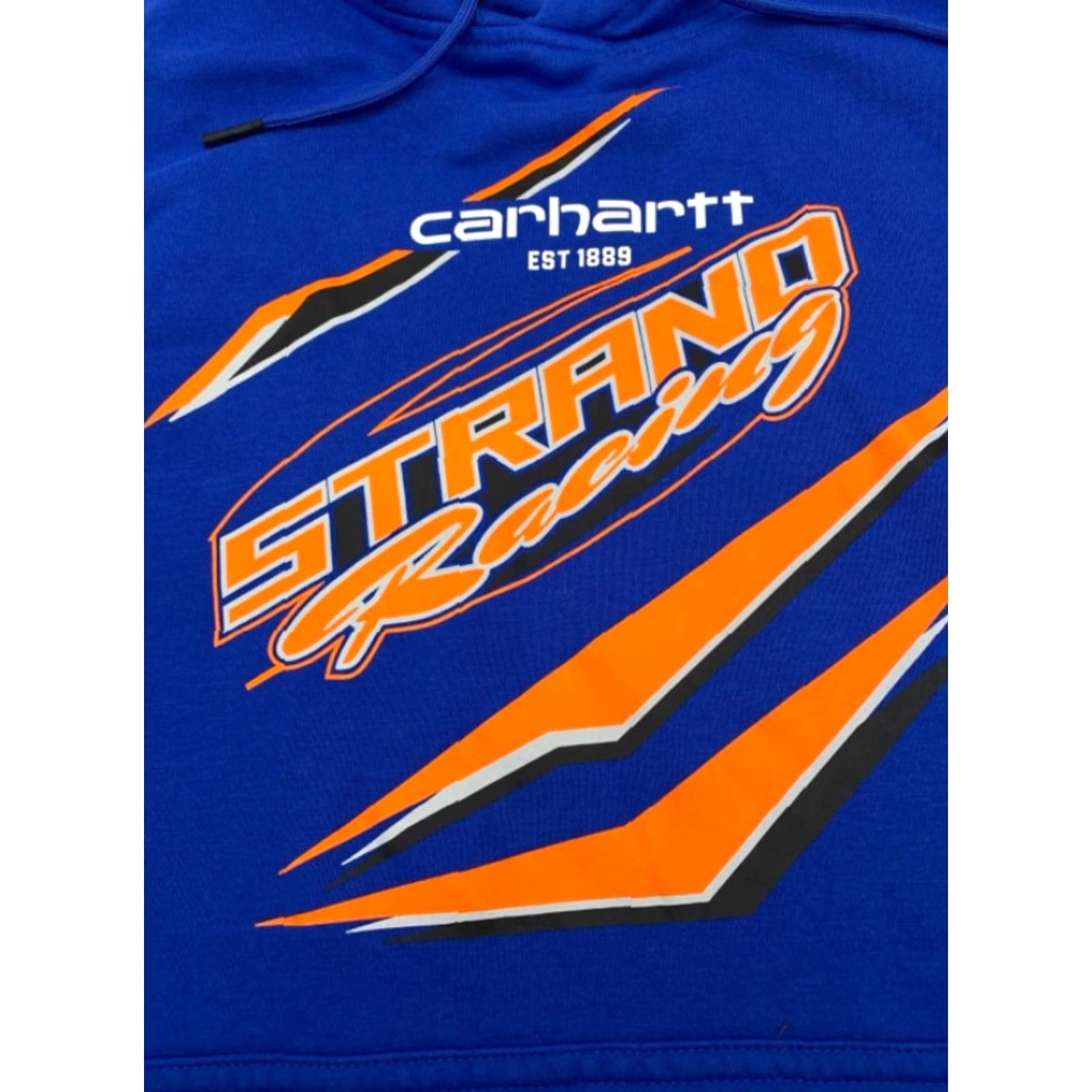 Carhartt Carhartt Hoodie Mens 2XL Loose Fit Sweatshirt Blue Crew Neck Pockets Racing 3797 TS5569 100% Authentic Big & Tall Pullover Cotton Polyester Fleece Size US XXL / EU 58 / 5 - 4 Thumbnail