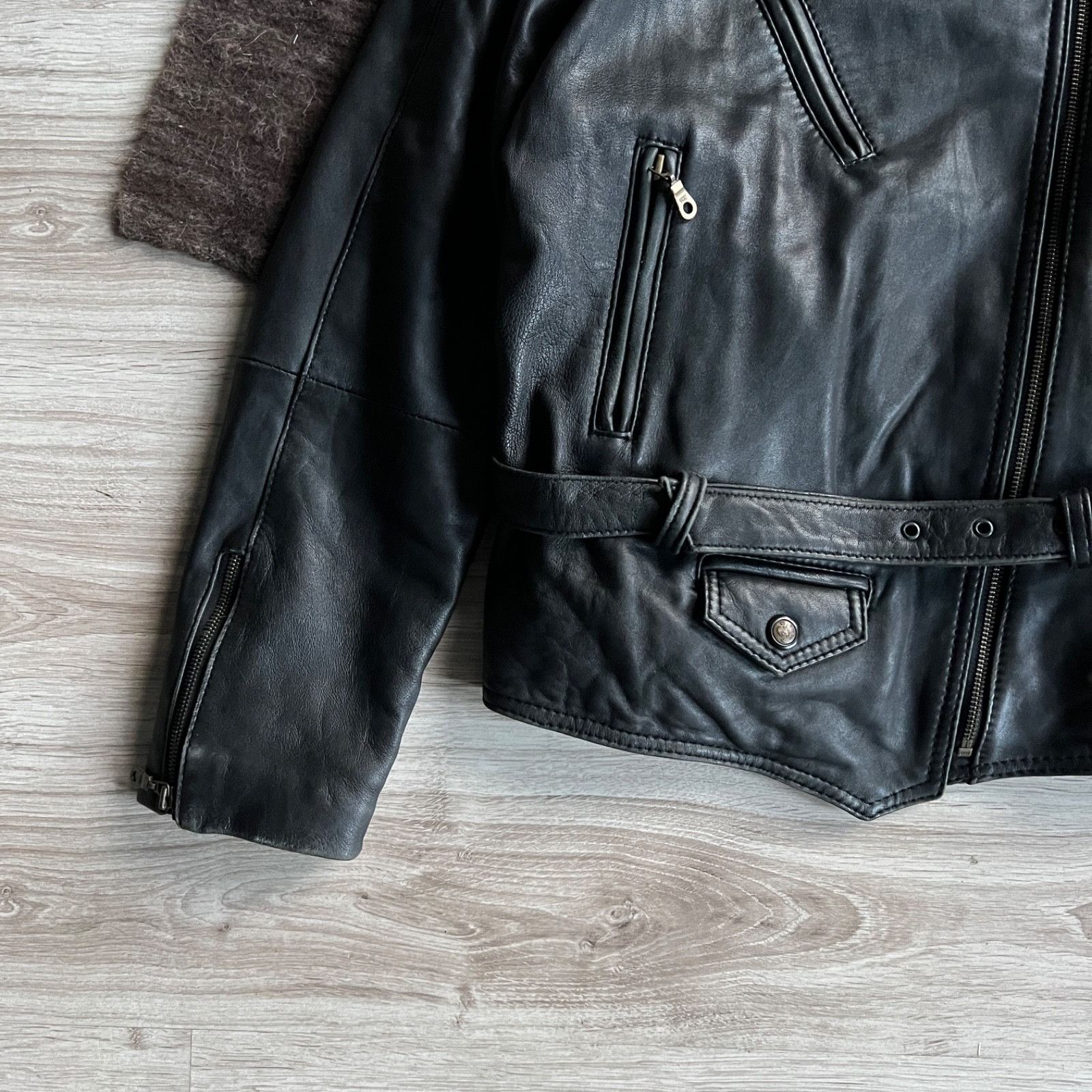 Leather Vintage Hurricane Hawkins Leather Biker Moto Jacket 9732AC Size US L / EU 52-54 / 3 - 5 Thumbnail