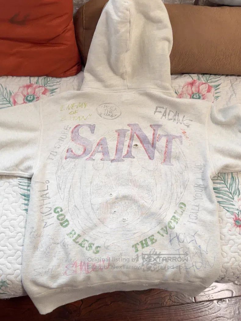 Saint Michael Saint Michael Jesus Hand-Painted Graffiti Sweatshirt Size US M / EU 48-50 / 2 - 5 Thumbnail