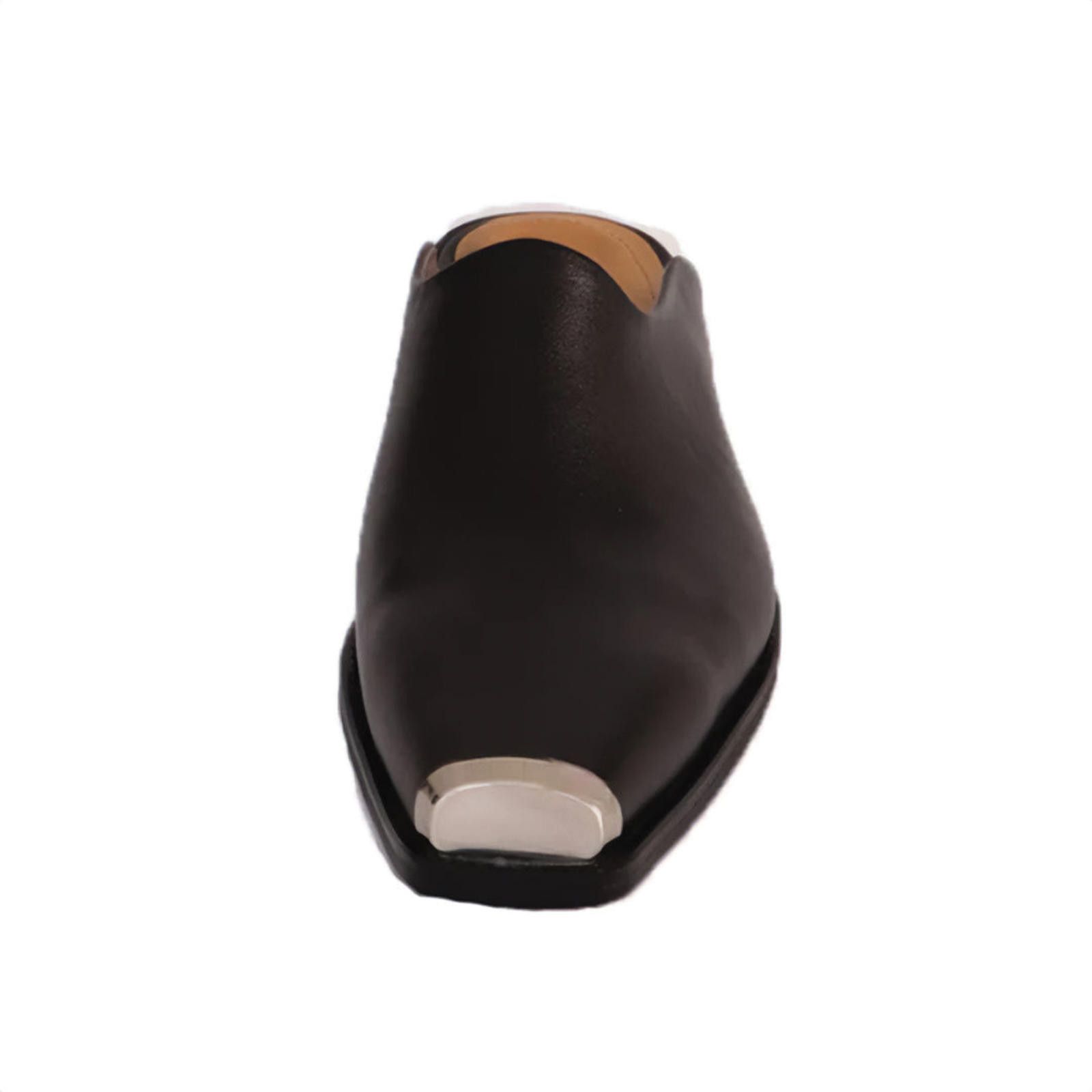 Leather Chrome Cap Leather Mules Size US 9 / EU 42 - 3 Thumbnail
