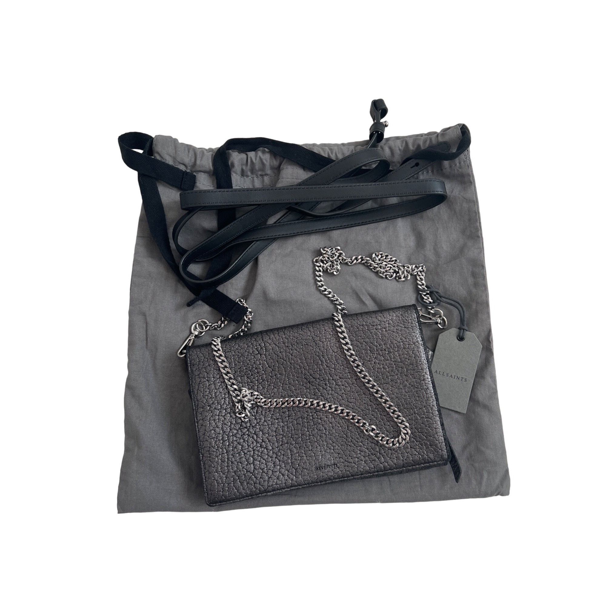 Allsaints Allsaints Metallic Pebbled Leather Crossbody Bag With Dust B Size ONE SIZE - 1 Thumbnail