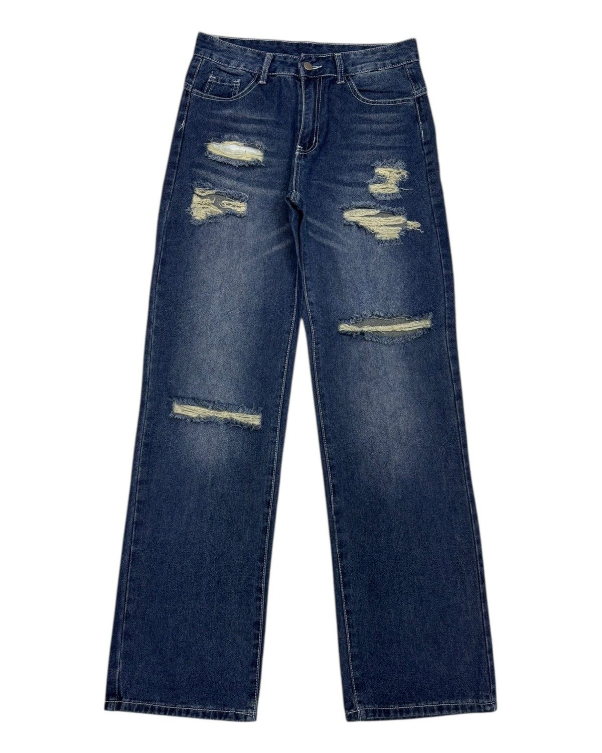 Y-3 × Yohji Yamamoto Y-3 Yohji Yamamoto Custom Paint Queen Baggy Loose Jeans Size US 30 / EU 46 - 7 Thumbnail
