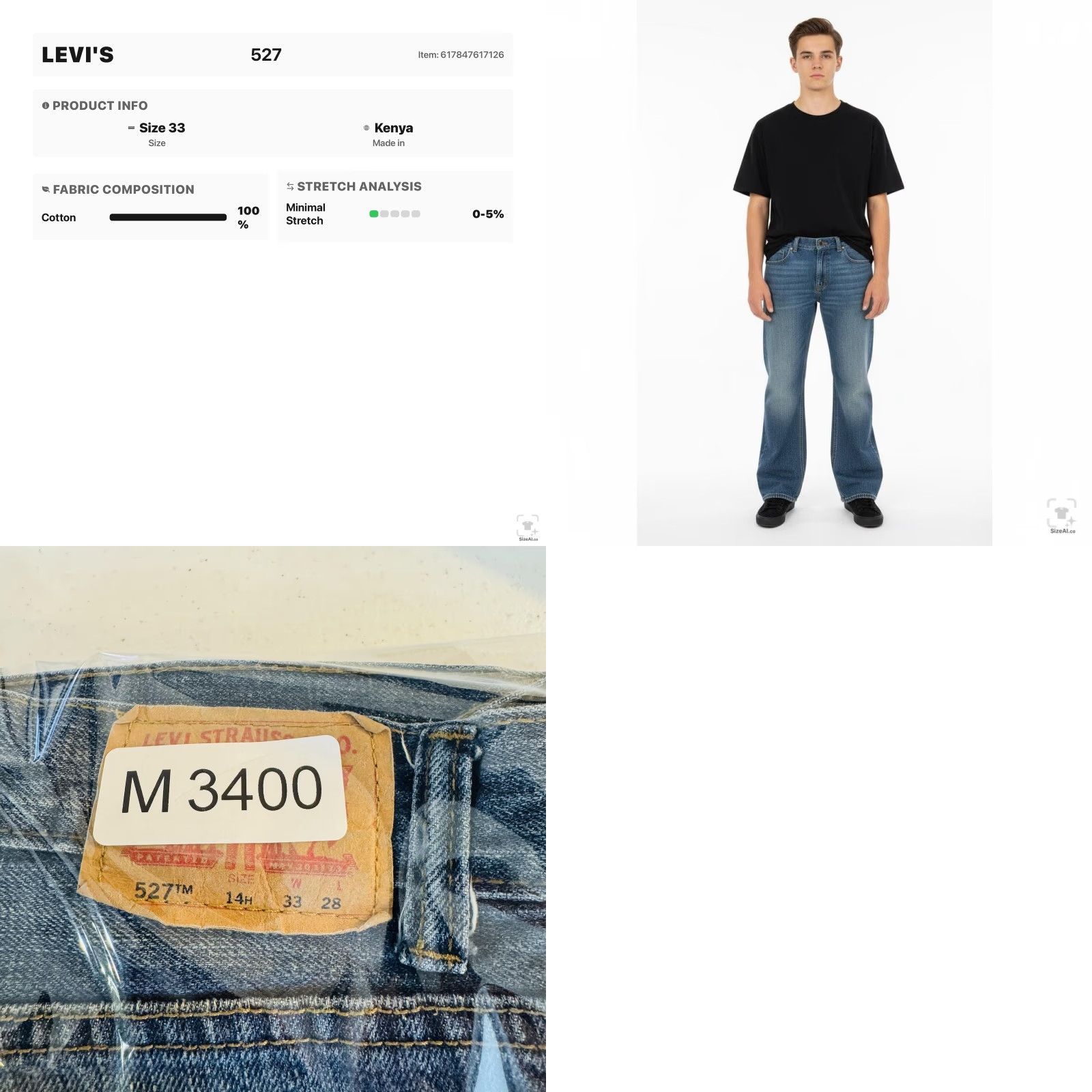 Levi's Levis 527 Jeans Teens Blue Medium Wash Bootcut Slim Denim Zip Fly Adult? (clarify not included) Size US 33 - 9 Thumbnail