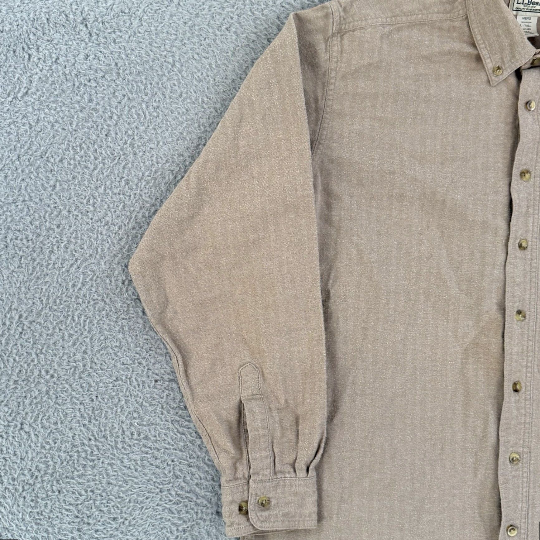 Vintage VINTAGE LL Bean Shirt Mens Large Tall Beige Button Chamois Flannel Hunting USA Size US L / EU 52-54 / 3 - 4 Thumbnail