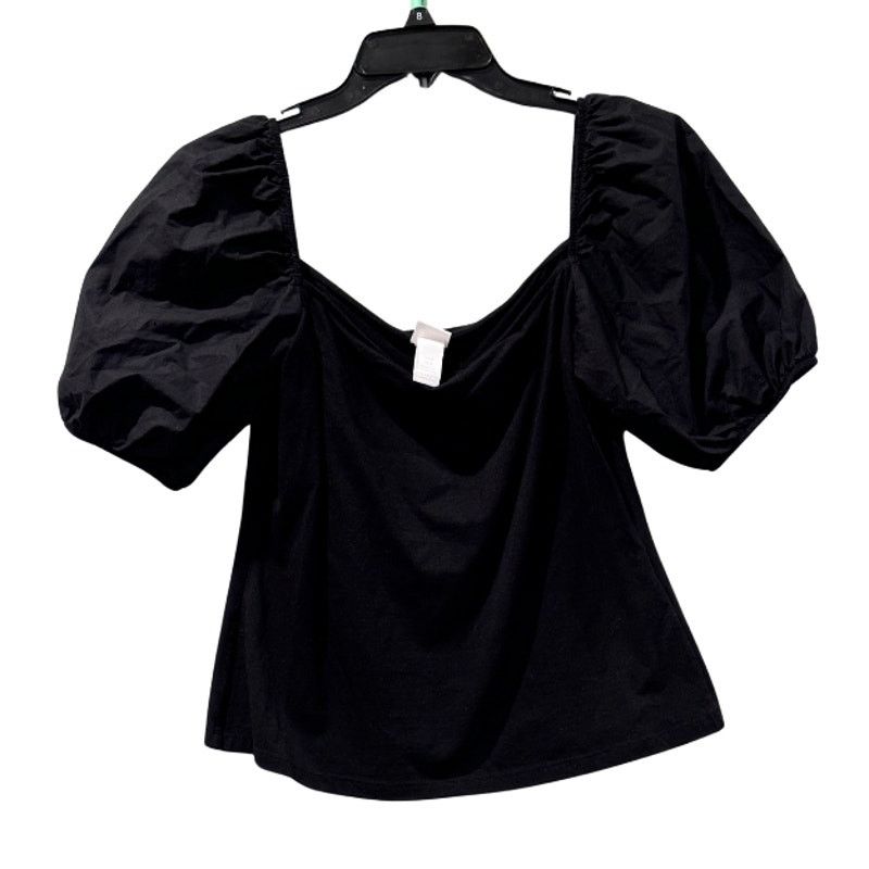 H&M H&M Women's Black Puff-sleeved Top Sz M Size M / US 6-8 / IT 42-44 - 3 Thumbnail