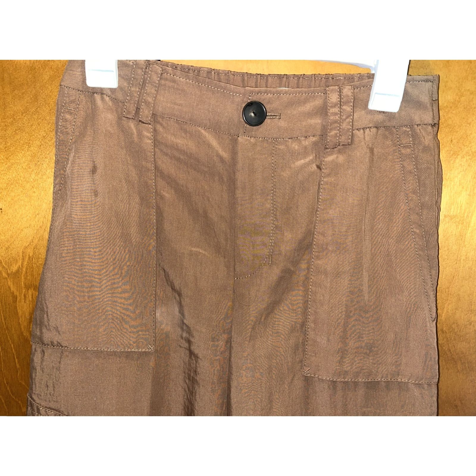 Vince Vince Womens Cargo Pants Size 0 Brown Lyocell Elastic Waist Straight Leg Casual Bohemian Size 25" / US 0 / IT 36 - 3 Thumbnail