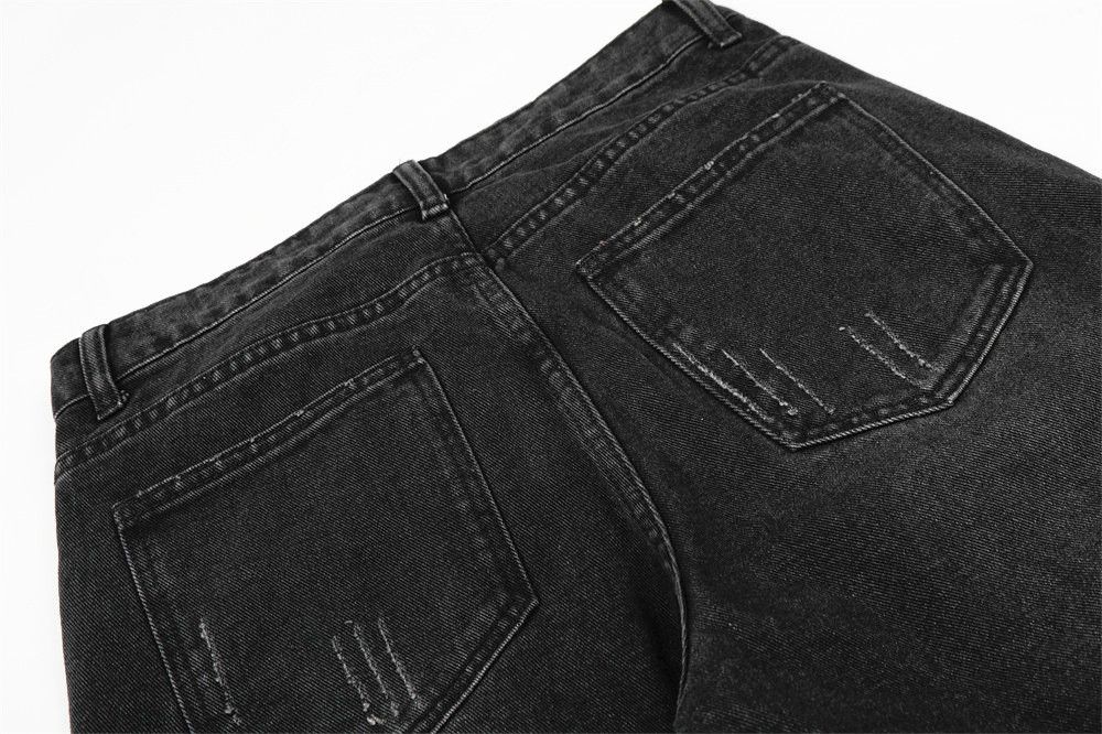 Japanese Brand Retro men's loose street style distressed curved blade jeans Size US 32 / EU 48 - 5 Thumbnail