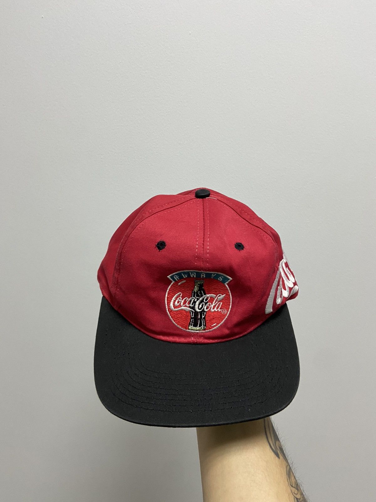 Coca Cola × Vintage Coca Cola vintage Cap Snapback Spell Out Big Logo Size ONE SIZE - 2 Thumbnail