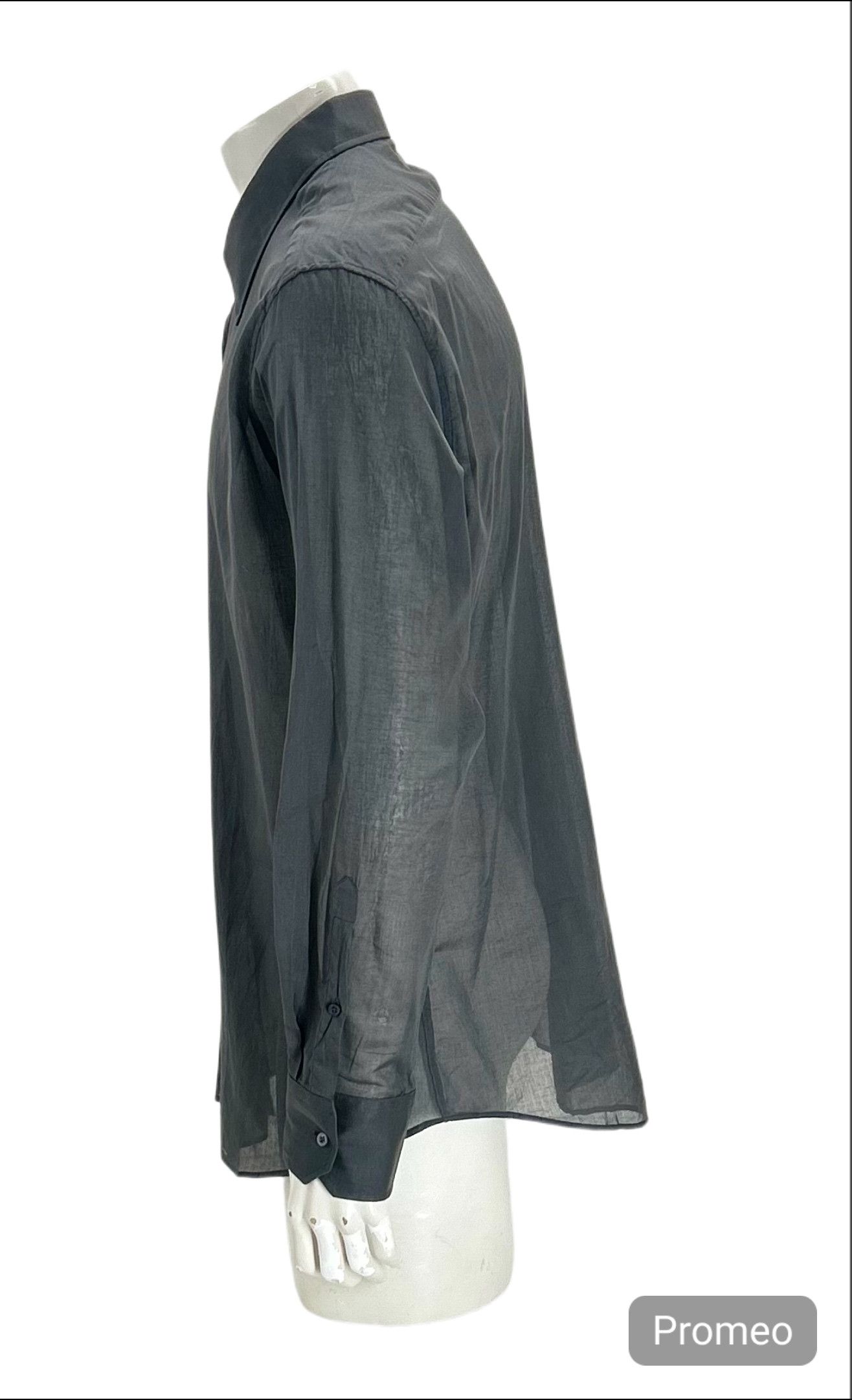 Gucci Gucci Black Linen Cotton Dress Shirt Size US XL / EU 56 / 4 - 2 Thumbnail