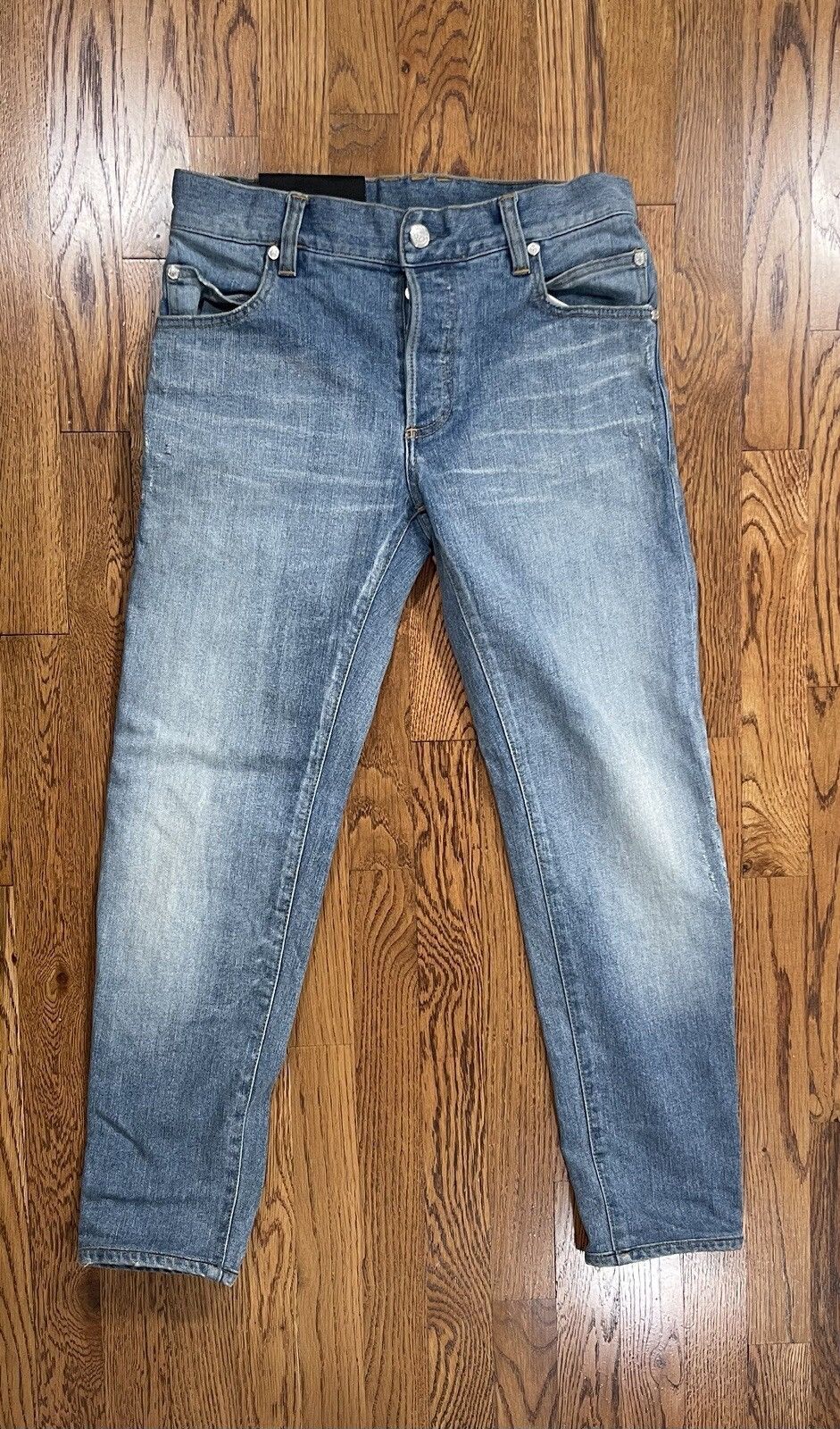 Balmain Balmain Tapered Faded Jeans Blue RH15291Z014 Men’s Size 28 Size US 28 / EU 44 - 1 Thumbnail