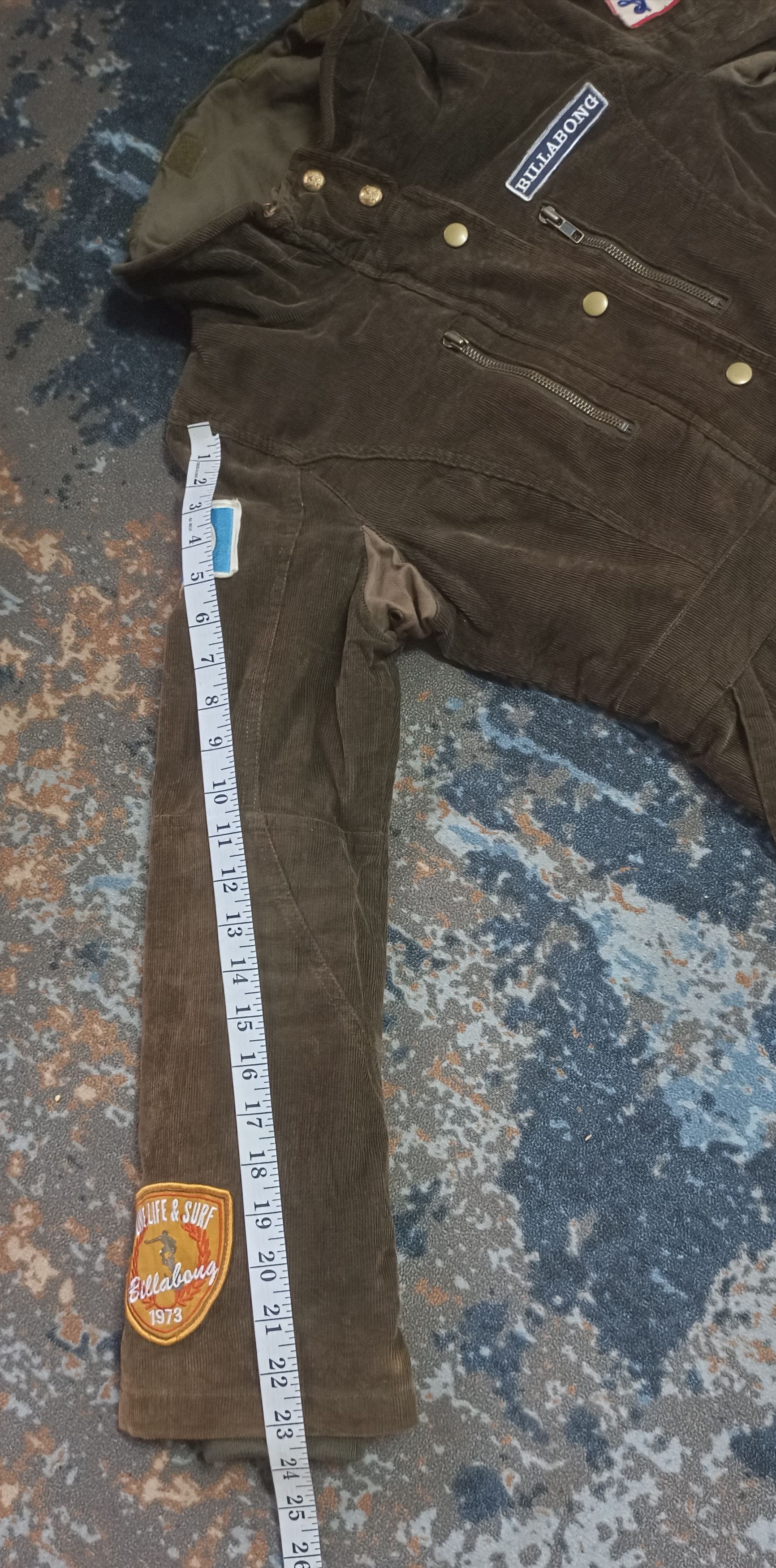 Billabong 90s Billabong Military Corduroy Pacthwork Size S / US 4 / IT 40 - 18 Thumbnail