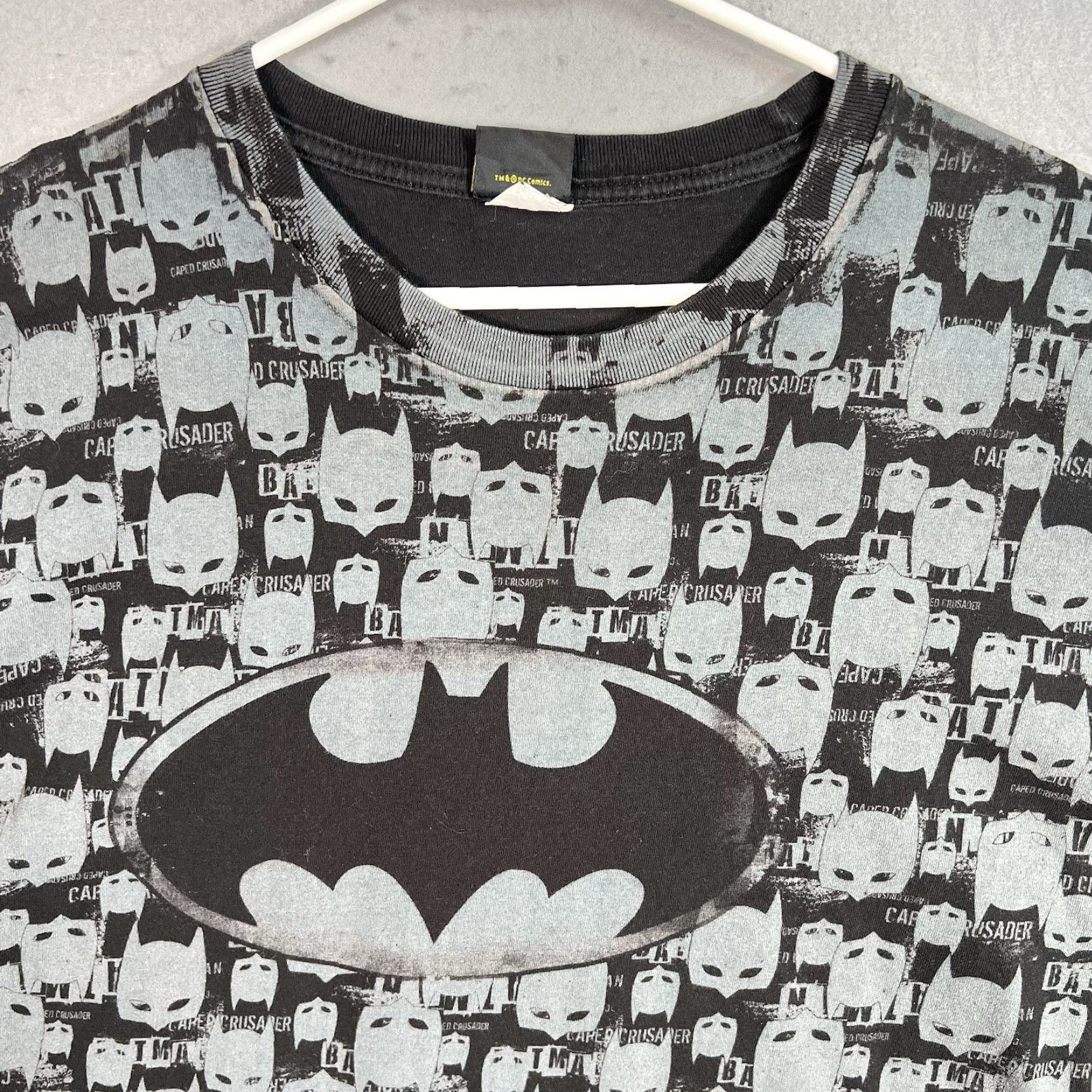Logo 7 VINTAGE Batman Shirt Adult 2XL Black Graphic Tee Men's Batman Classic Logo Mask T-Shirt, 2000s, Mens Size US XXL / EU 58 / 5 - 2 Thumbnail