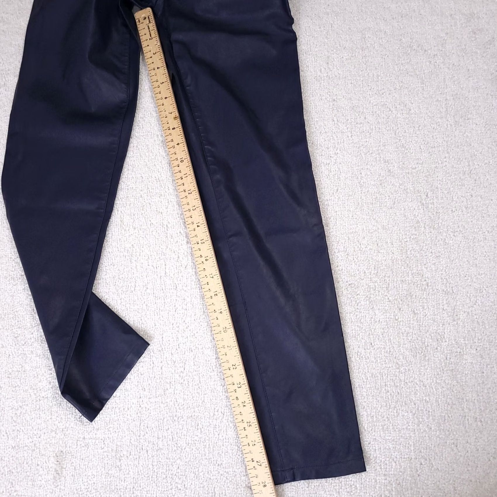 Vintage DG2 By Diane Gillman Pants Faux Leather Polyurethane Stretch Women's 2P Blue Pants Skinny Regular 2P Blue Womens Size 26" / US 2 / IT 38 - 7 Thumbnail