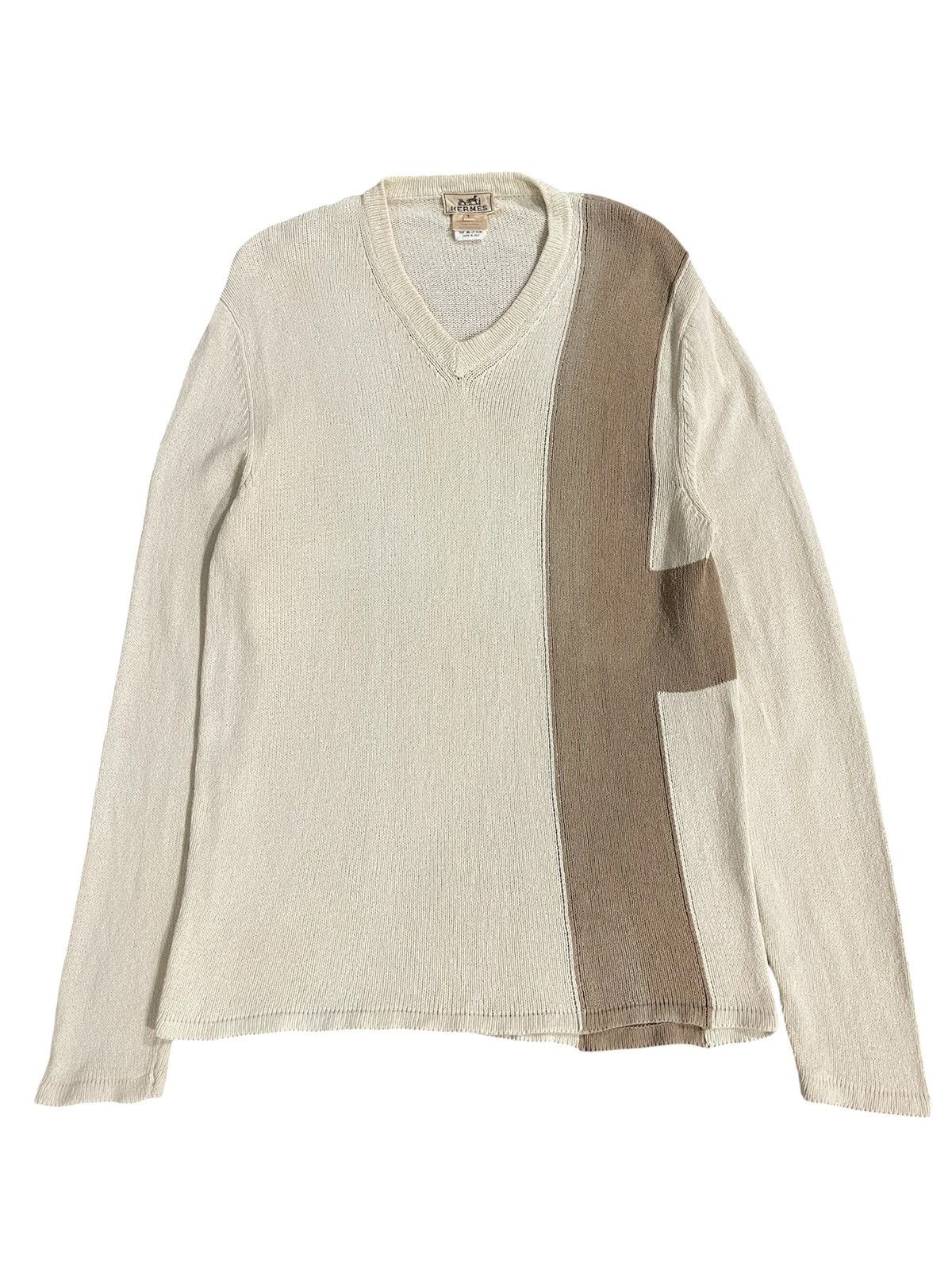 Hermes Vintage Hermes V-neck Sweater Knit Size US L / EU 52-54 / 3 - 1 Thumbnail