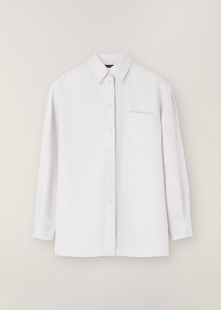 Loro Piana o1srvl11e0524 Shirt in White Size L / US 10 / IT 46 - 1 Thumbnail