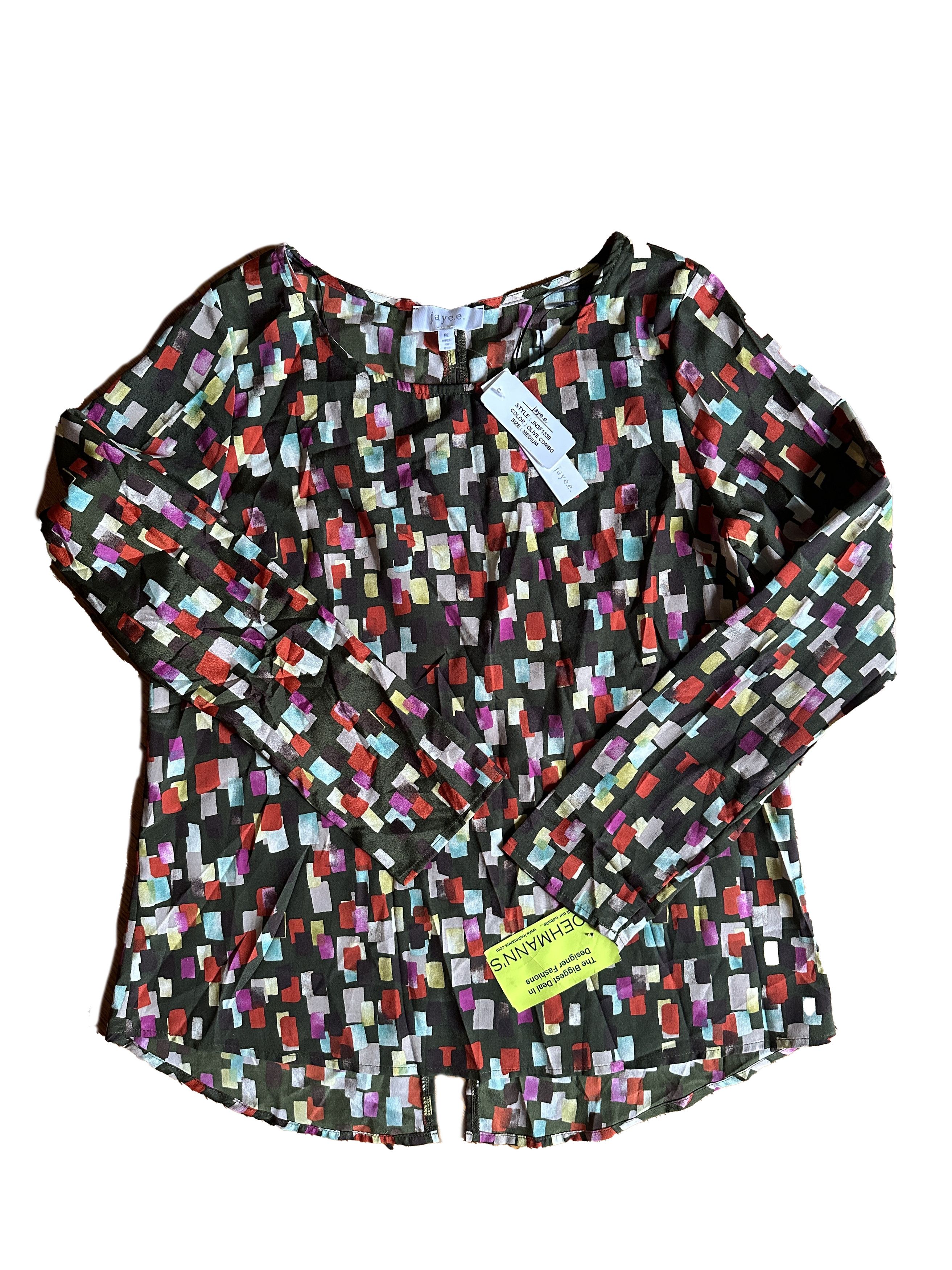 Other Jaye.e Multi-Color Long Sleeve Blouse w/ back slit sz M Size M / US 6-8 / IT 42-44 - 1 Thumbnail